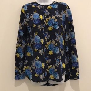 Equipment Flower Button Silk Blouse